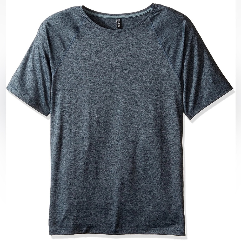 NWT Mens $47 Onzie Yoga Raglan Short Sleeve Shirt in Moonstone Blue S/M